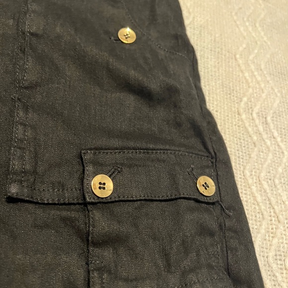 #1056. Bebe Black Flair Cargo Shorts with Button and Pocket Details. Size M - Picture 2 of 8
